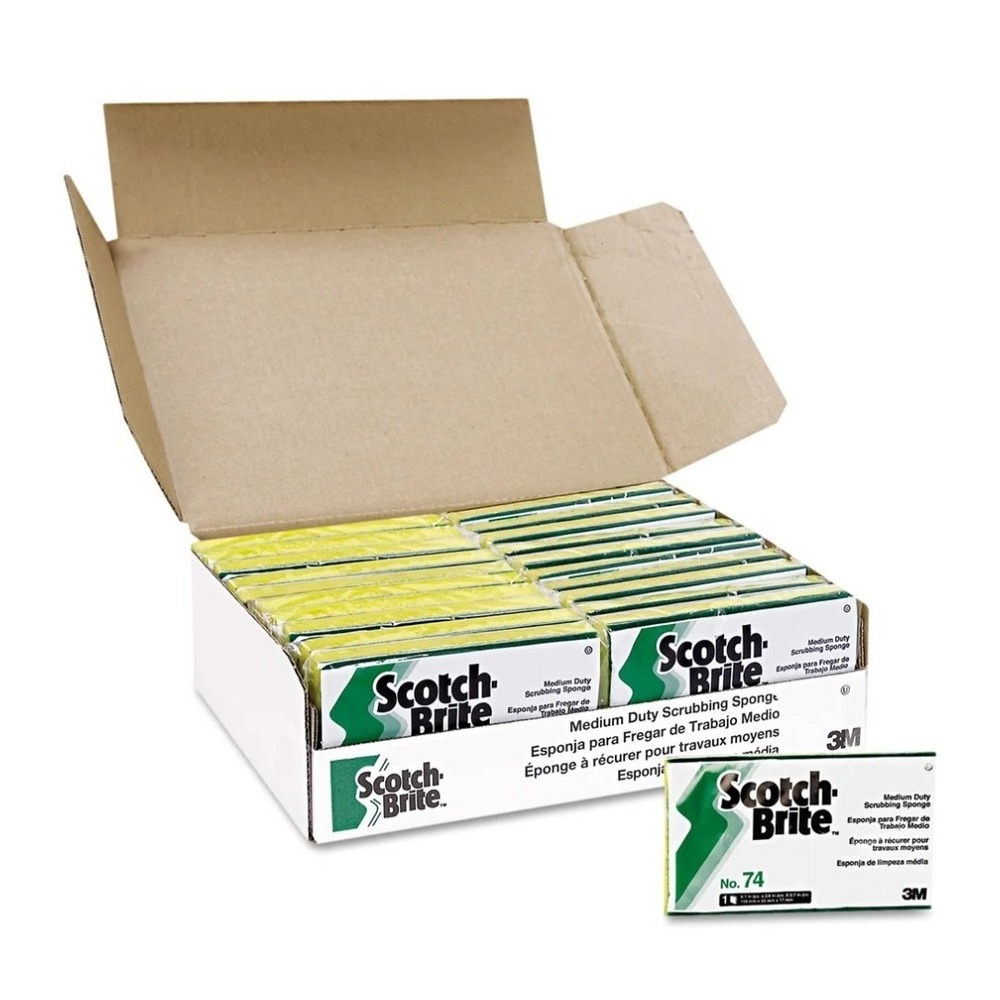 3M #74 Green‎ & Yellow Scrubbing Sponges, 20 Count